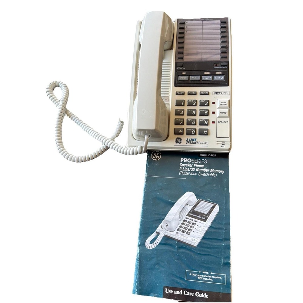 Vintage GE General Electric Phone 2-9435 PROSERIES Speaker, 2 line Mem Kitchen